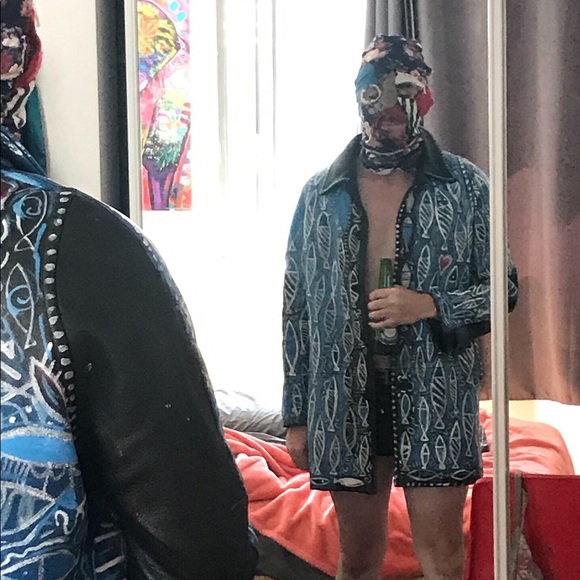 HAND PAINTED LEATHER JACKET cosplay as a river! - Picture 3 of 7